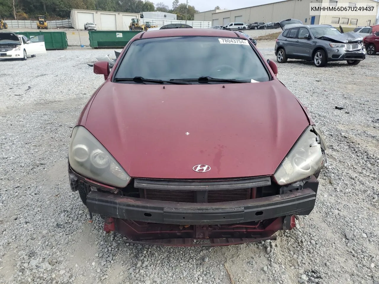 2007 Hyundai Tiburon Gs VIN: KMHHM66D67U249437 Lot: 78043754