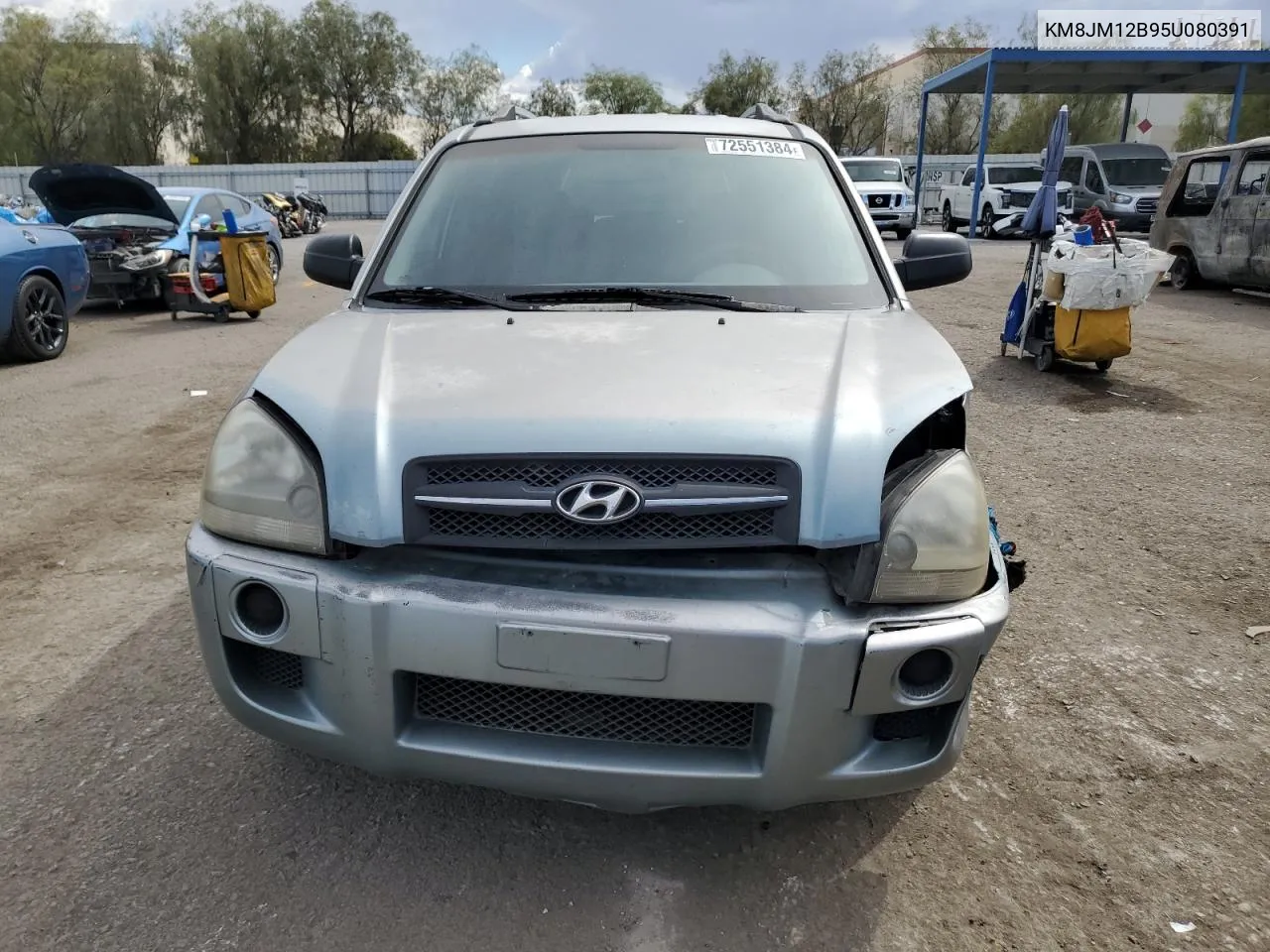 2005 Hyundai Tucson Gl VIN: KM8JM12B95U080391 Lot: 72551384