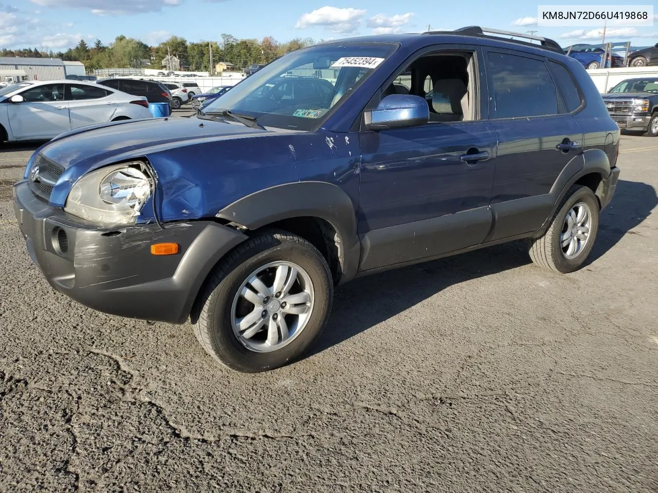 2006 Hyundai Tucson Gls VIN: KM8JN72D66U419868 Lot: 75452394