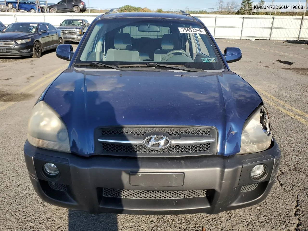 2006 Hyundai Tucson Gls VIN: KM8JN72D66U419868 Lot: 75452394