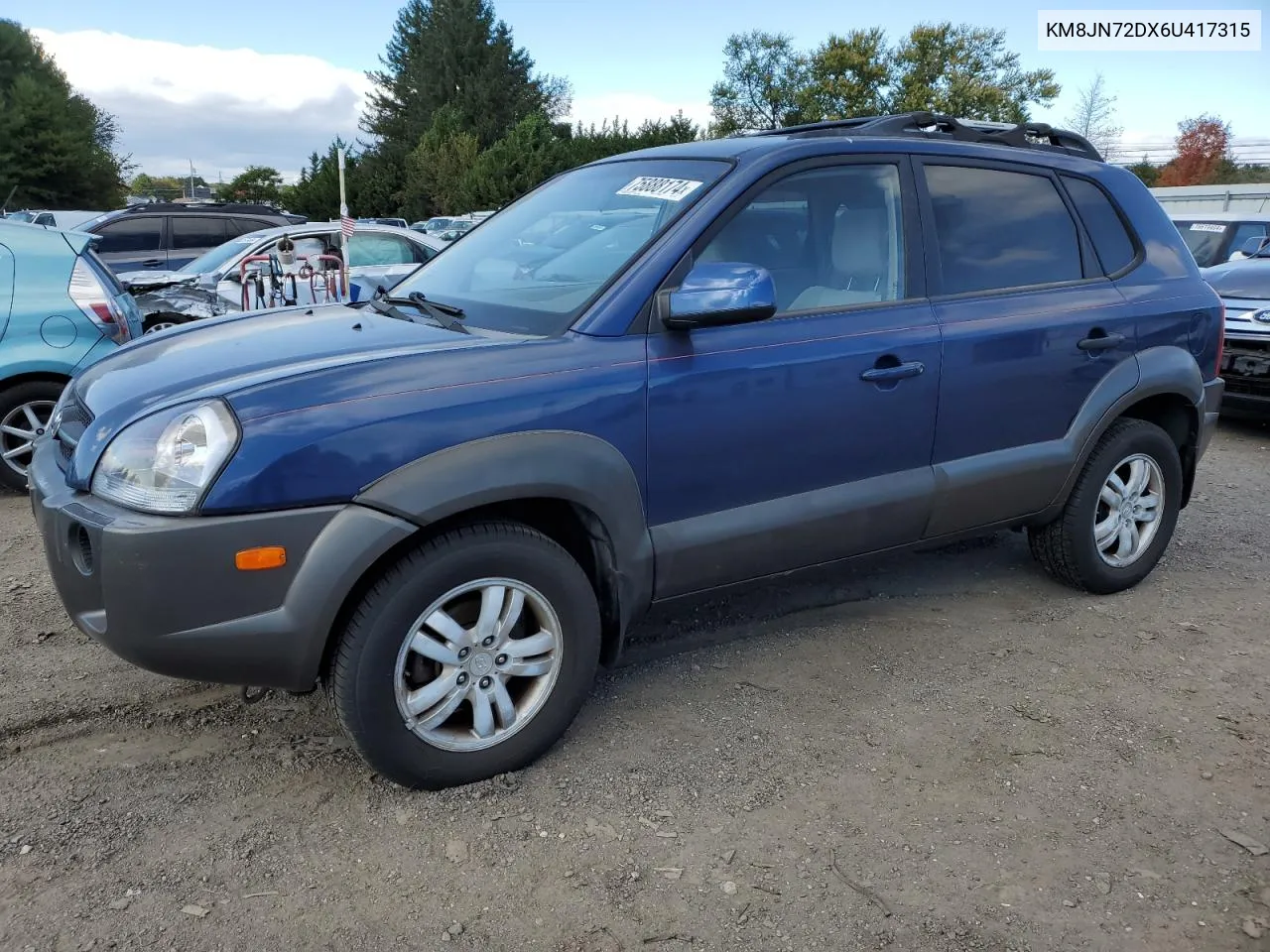 2006 Hyundai Tucson Gls VIN: KM8JN72DX6U417315 Lot: 75888174