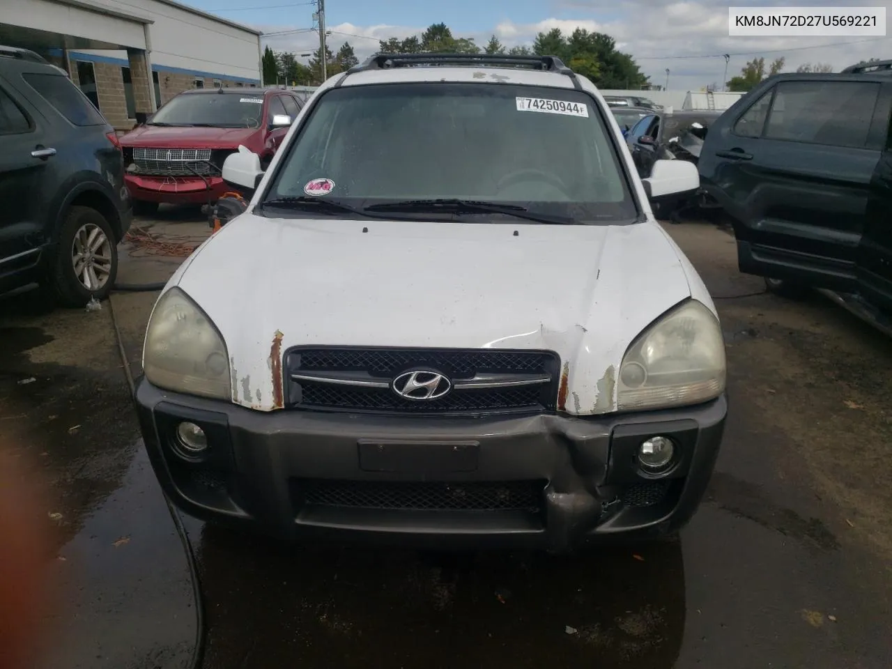 2007 Hyundai Tucson Se VIN: KM8JN72D27U569221 Lot: 74250944