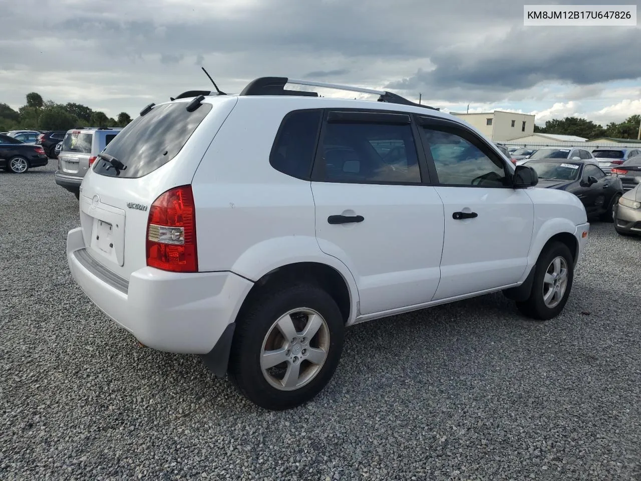 2007 Hyundai Tucson Gls VIN: KM8JM12B17U647826 Lot: 74586934