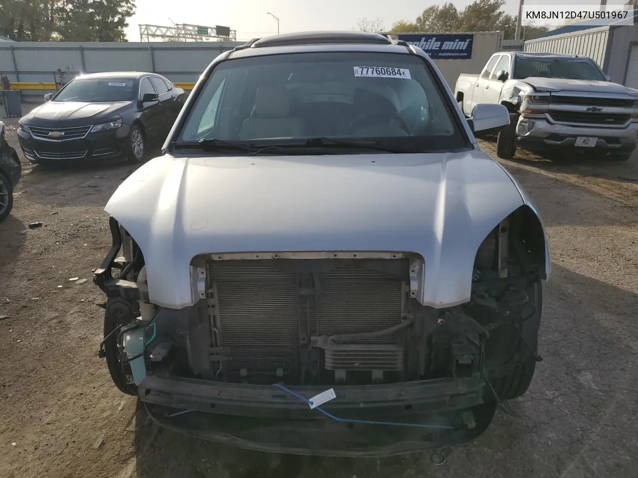 2007 Hyundai Tucson Se VIN: KM8JN12D47U501967 Lot: 77760684