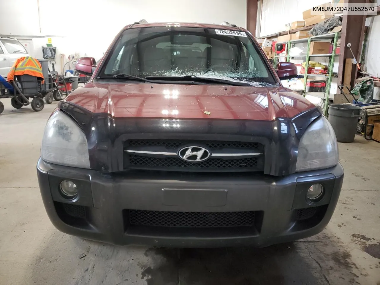 2007 Hyundai Tucson Gl VIN: KM8JM72D47U552570 Lot: 78633594