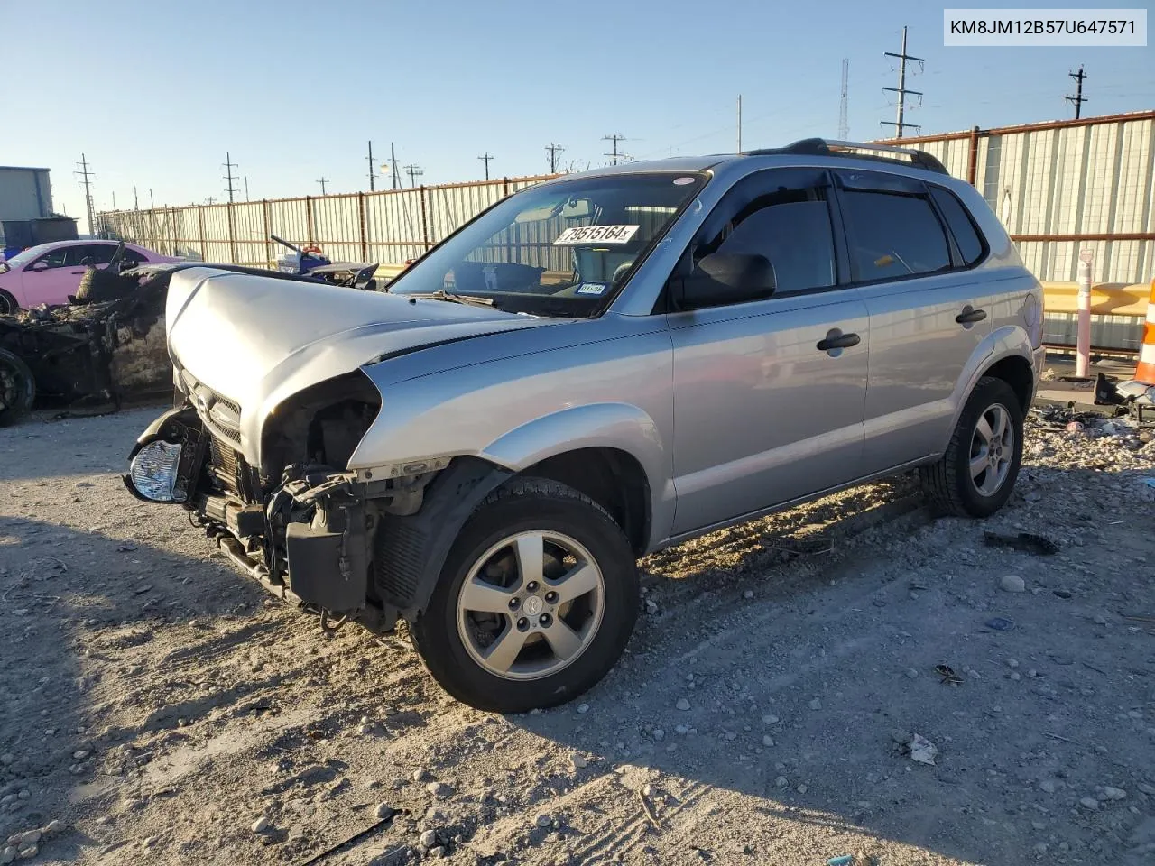 2007 Hyundai Tucson Gls VIN: KM8JM12B57U647571 Lot: 79515164