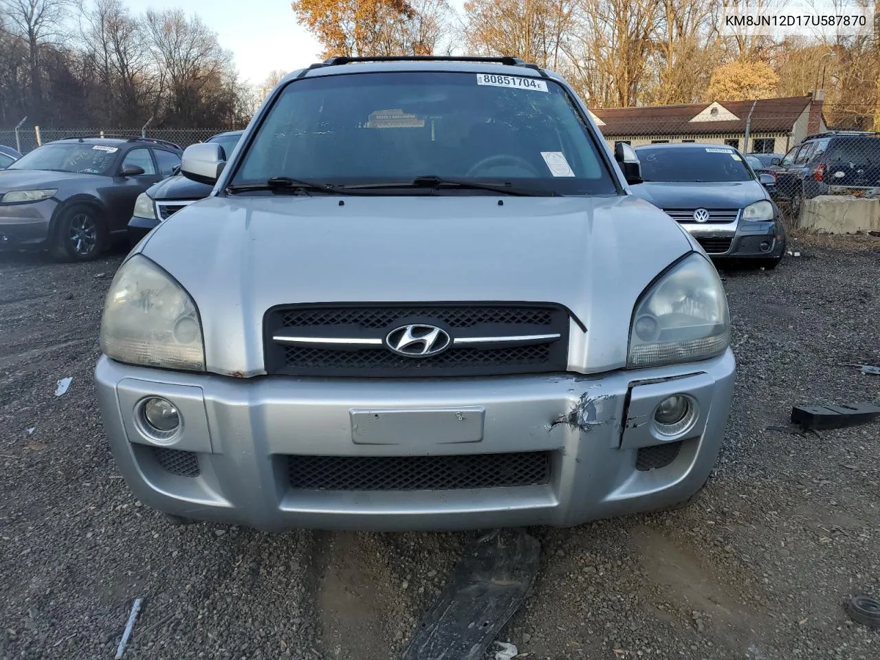 2007 Hyundai Tucson Se VIN: KM8JN12D17U587870 Lot: 80851704