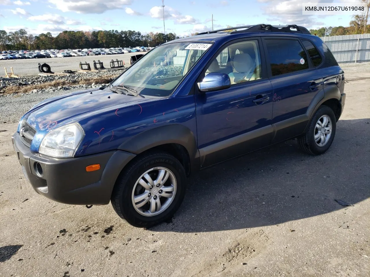 2007 Hyundai Tucson Se VIN: KM8JN12D67U619048 Lot: 81087214