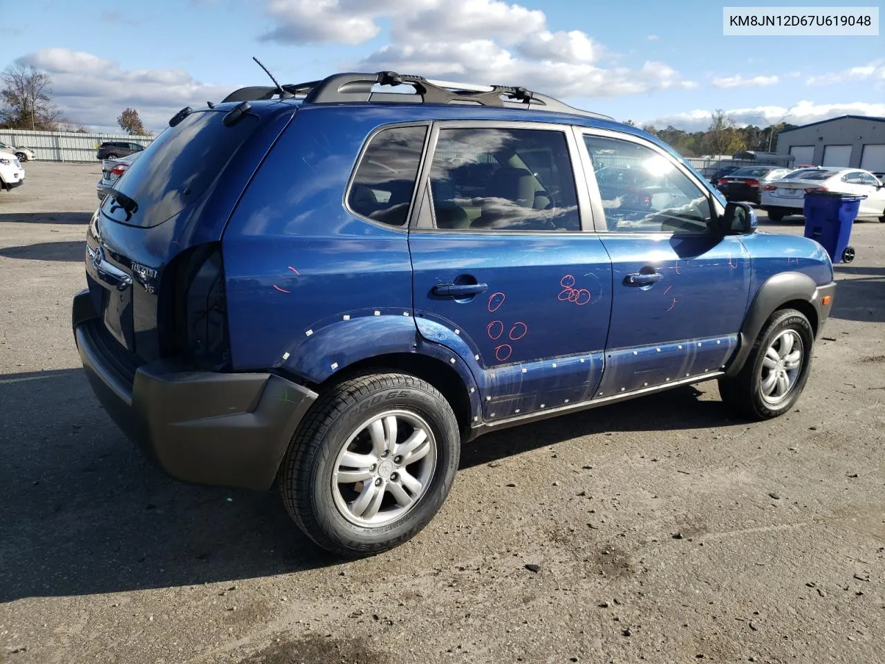 2007 Hyundai Tucson Se VIN: KM8JN12D67U619048 Lot: 81087214