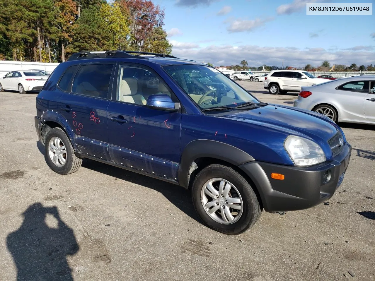 2007 Hyundai Tucson Se VIN: KM8JN12D67U619048 Lot: 81087214