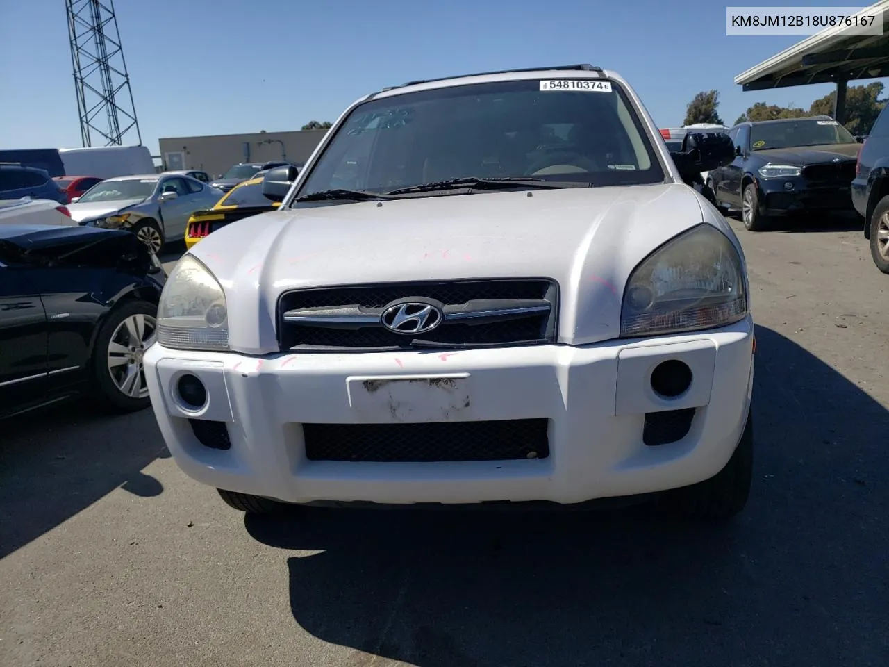 2008 Hyundai Tucson Gls VIN: KM8JM12B18U876167 Lot: 54810374