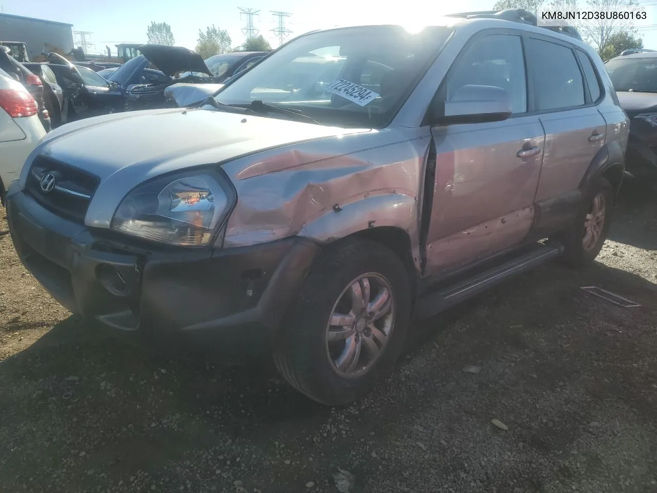 2008 Hyundai Tucson Se VIN: KM8JN12D38U860163 Lot: 72245294