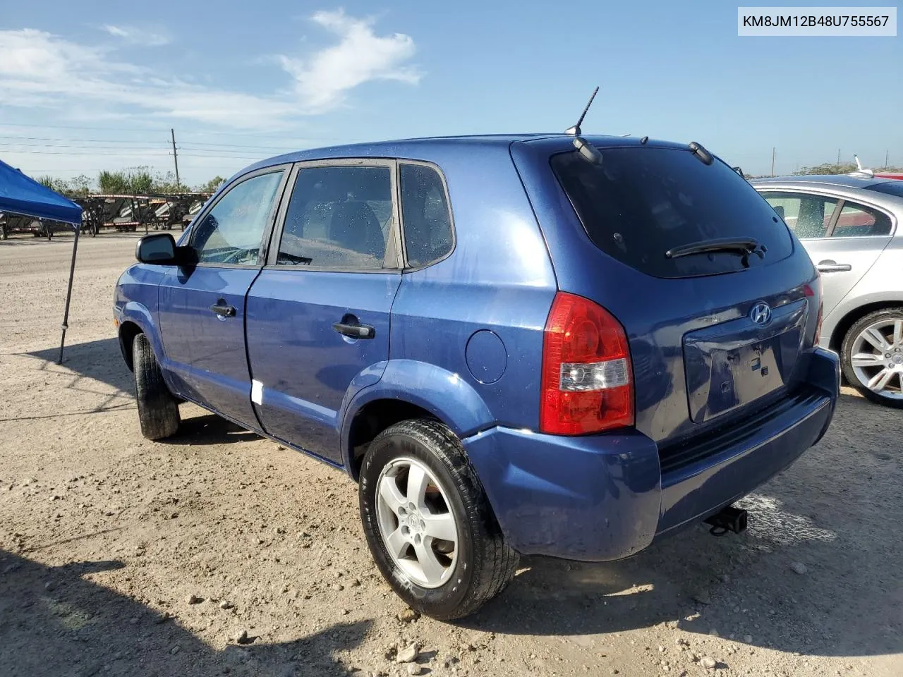 2008 Hyundai Tucson Gls VIN: KM8JM12B48U755567 Lot: 75073514