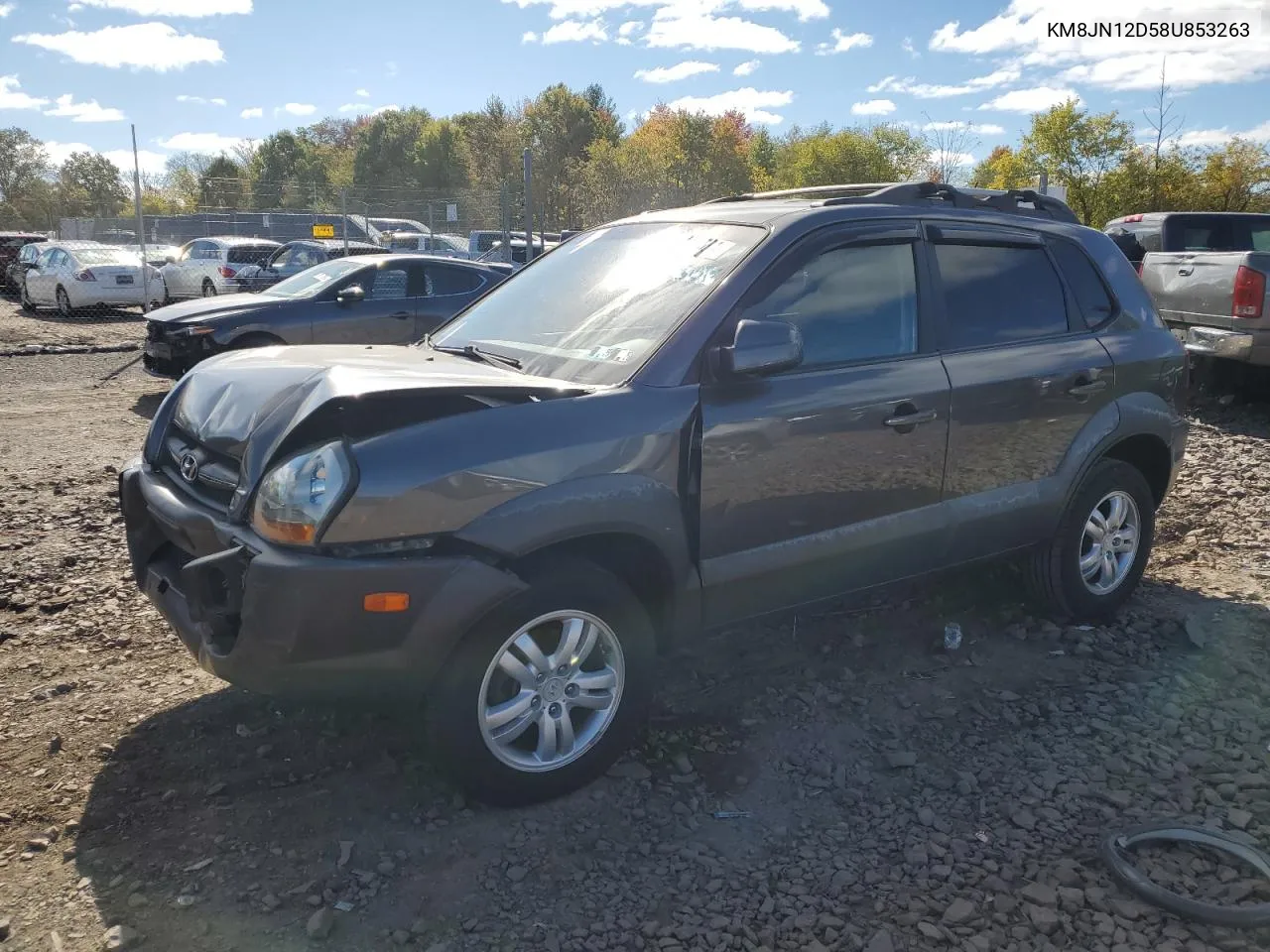 2008 Hyundai Tucson Se VIN: KM8JN12D58U853263 Lot: 75324534