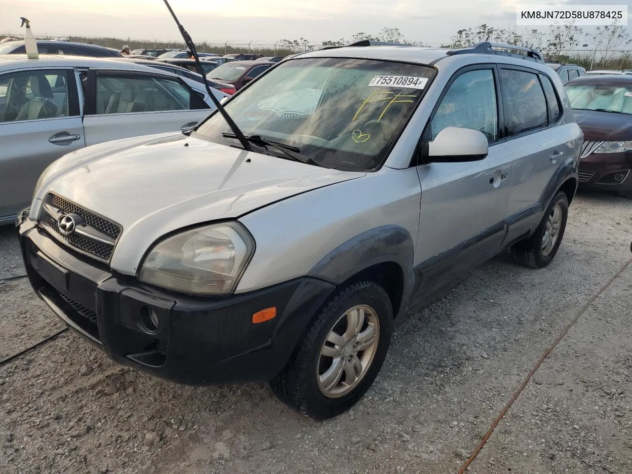 2008 Hyundai Tucson Se VIN: KM8JN72D58U878425 Lot: 75510894