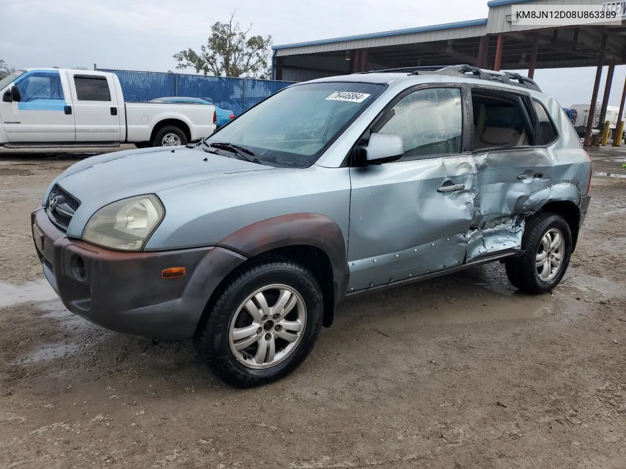 2008 Hyundai Tucson Se VIN: KM8JN12D08U863389 Lot: 76446864