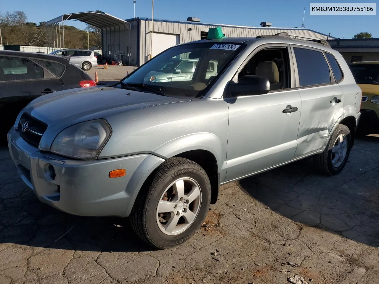 2008 Hyundai Tucson Gls VIN: KM8JM12B38U755186 Lot: 77097104