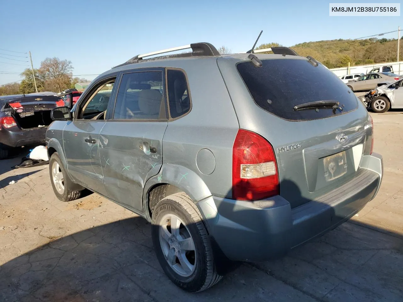 2008 Hyundai Tucson Gls VIN: KM8JM12B38U755186 Lot: 77097104