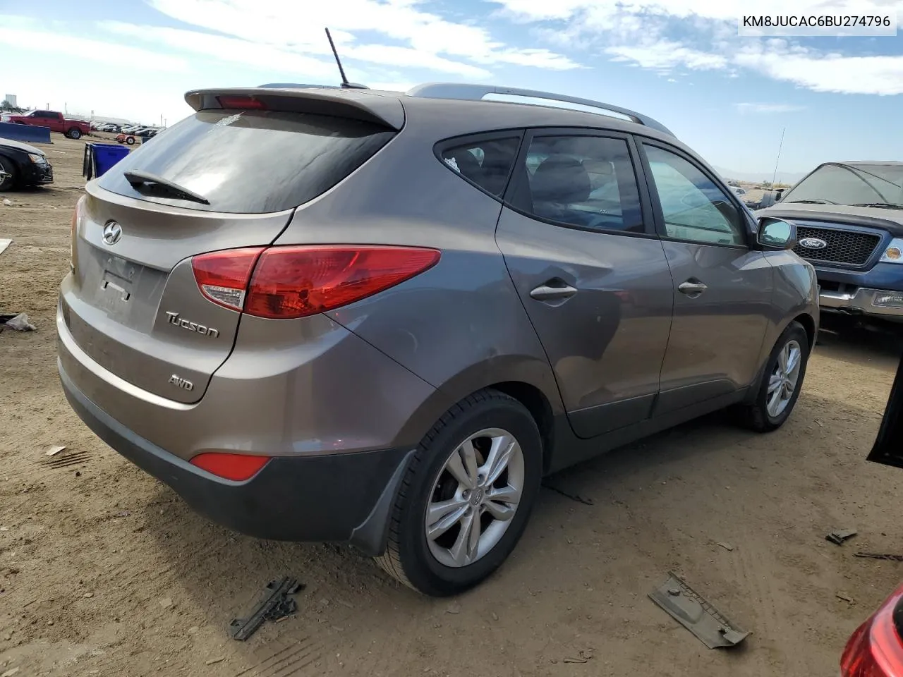 2011 Hyundai Tucson Gls VIN: KM8JUCAC6BU274796 Lot: 77893734