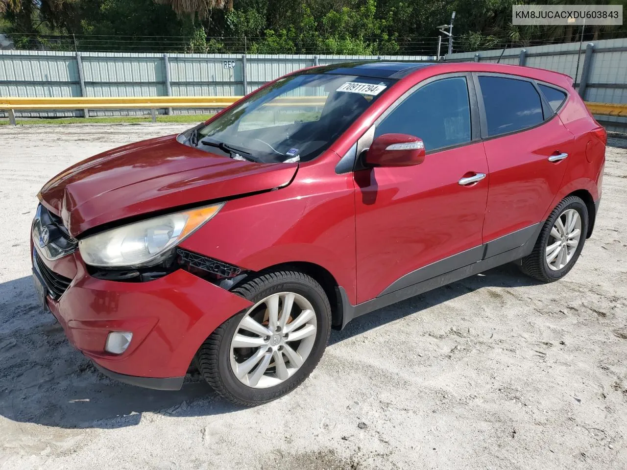 2013 Hyundai Tucson Gls VIN: KM8JUCACXDU603843 Lot: 70911794