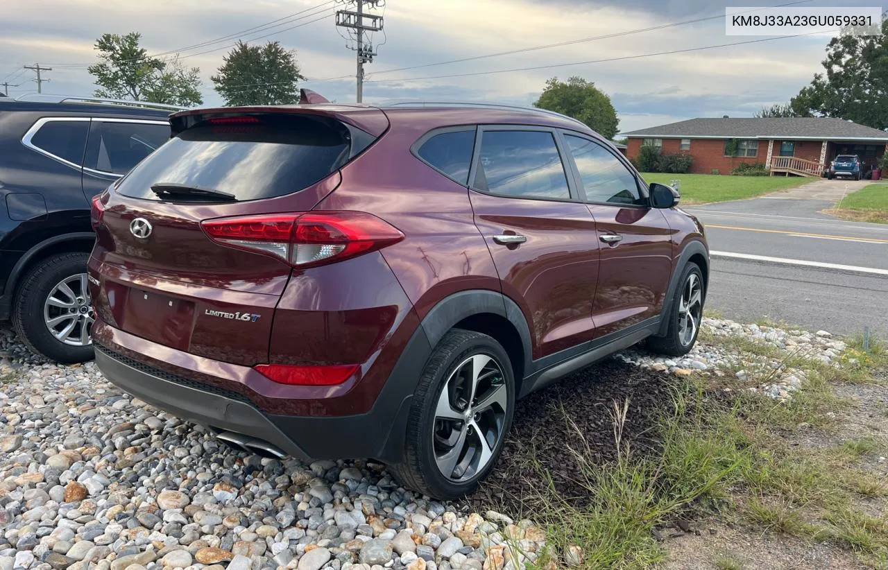 2016 Hyundai Tucson Limited VIN: KM8J33A23GU059331 Lot: 73250554