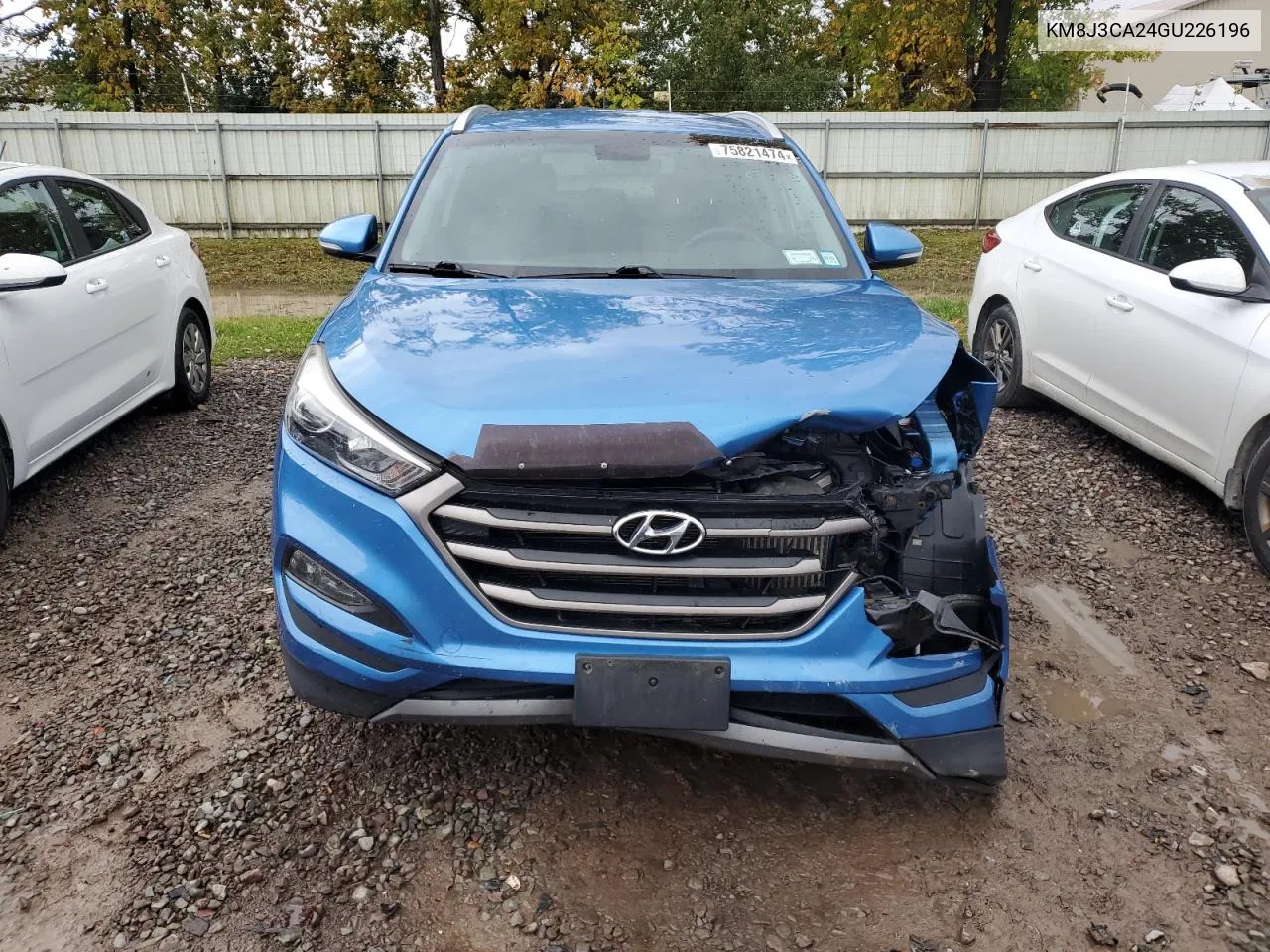 2016 Hyundai Tucson Limited VIN: KM8J3CA24GU226196 Lot: 75821474