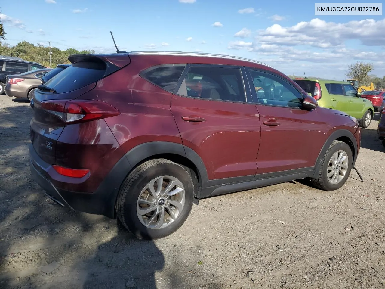 2016 Hyundai Tucson Limited VIN: KM8J3CA22GU022786 Lot: 75863044