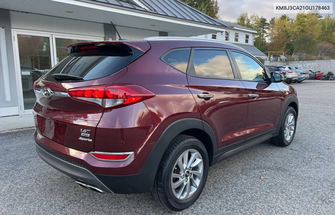 2016 Hyundai Tucson Limited VIN: KM8J3CA21GU178463 Lot: 75937604