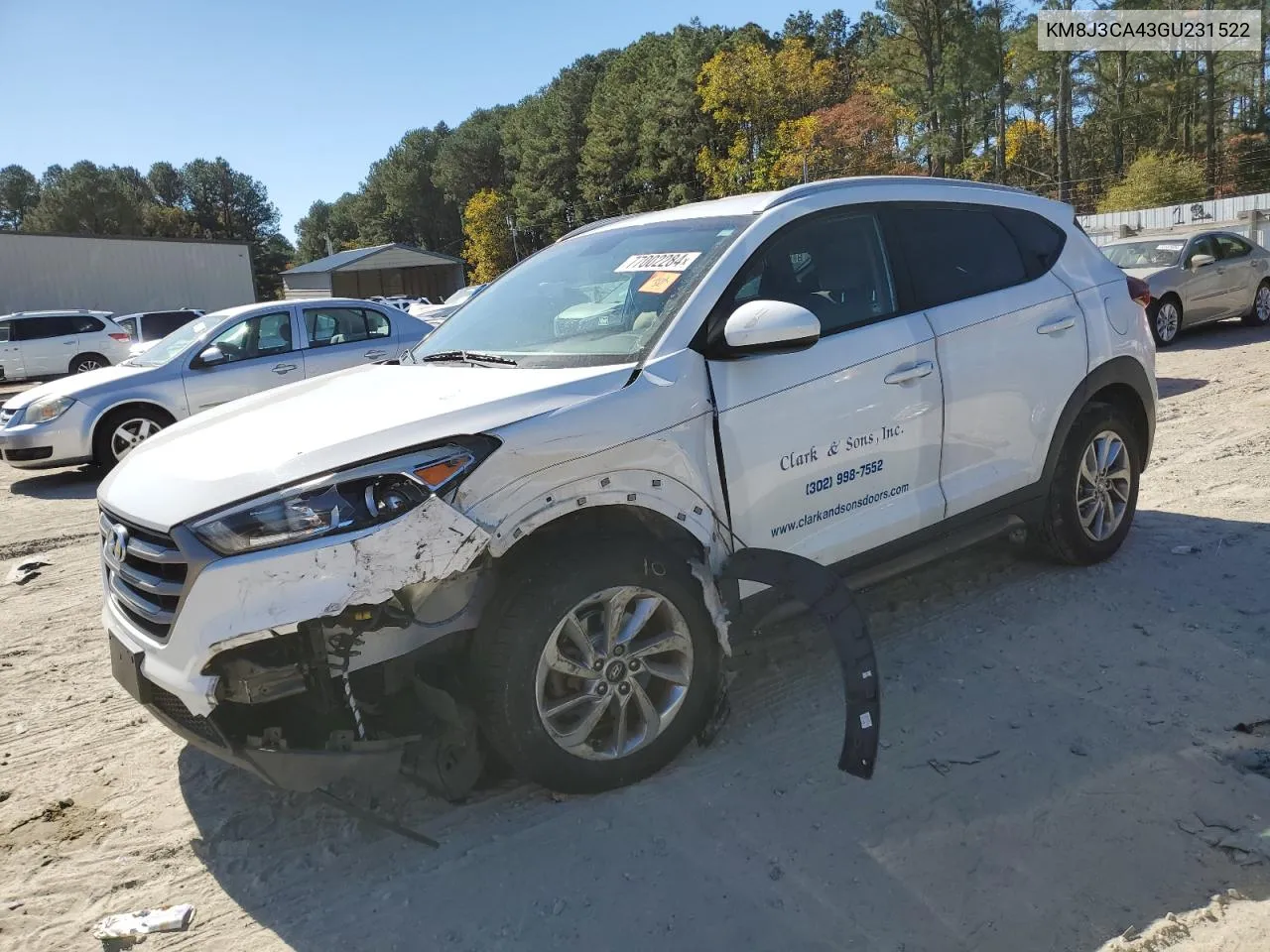 2016 Hyundai Tucson Limited VIN: KM8J3CA43GU231522 Lot: 77002284