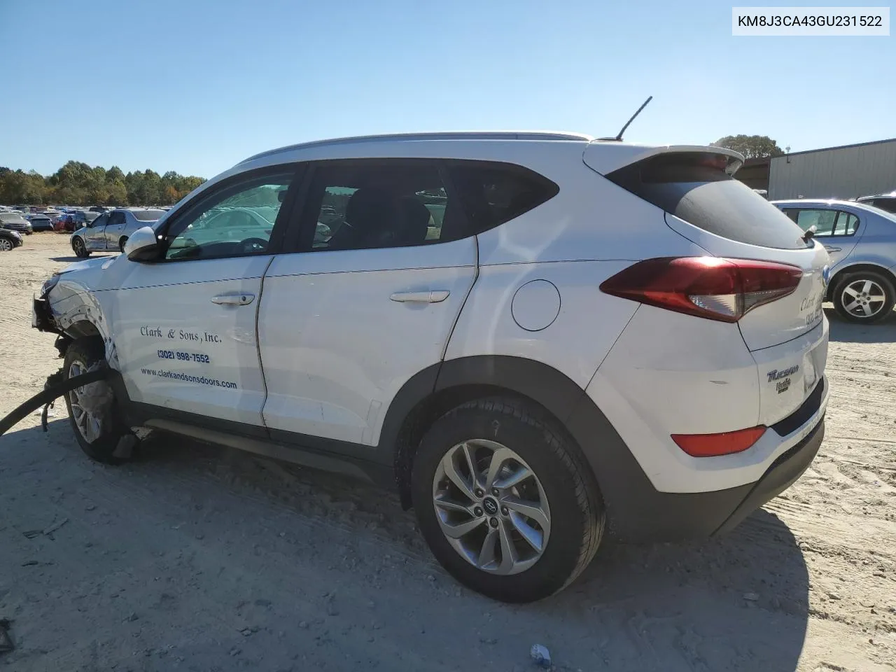 2016 Hyundai Tucson Limited VIN: KM8J3CA43GU231522 Lot: 77002284