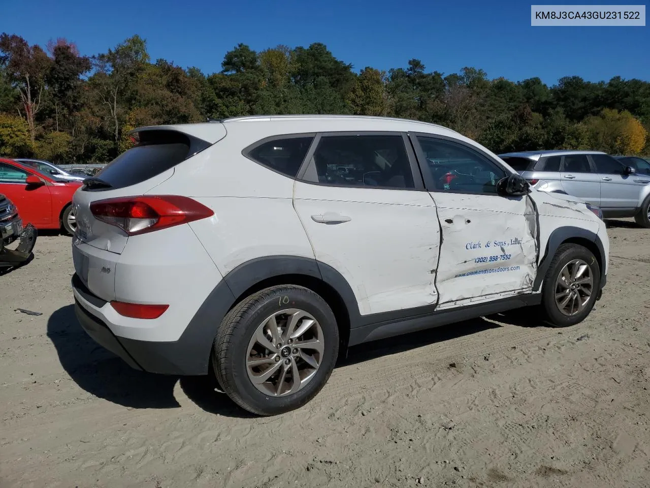 2016 Hyundai Tucson Limited VIN: KM8J3CA43GU231522 Lot: 77002284