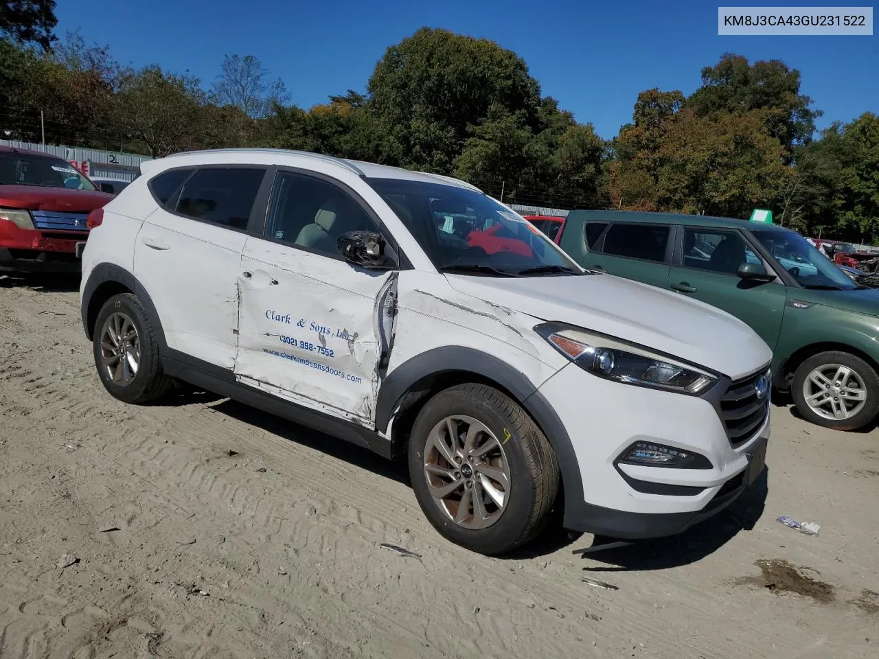 2016 Hyundai Tucson Limited VIN: KM8J3CA43GU231522 Lot: 77002284