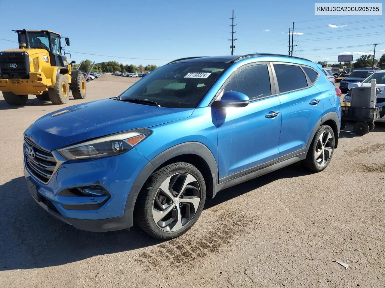 2016 Hyundai Tucson Limited VIN: KM8J3CA20GU205765 Lot: 77133324