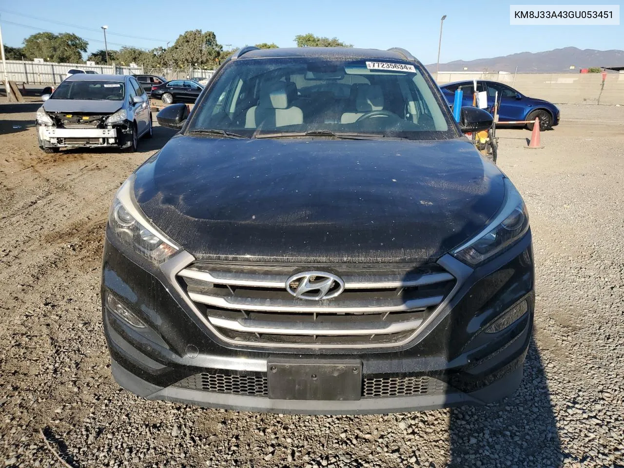 2016 Hyundai Tucson Limited VIN: KM8J33A43GU053451 Lot: 77235634