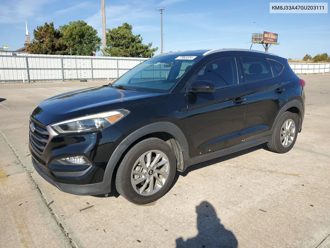 2016 Hyundai Tucson Limited VIN: KM8J33A47GU203111 Lot: 77863334