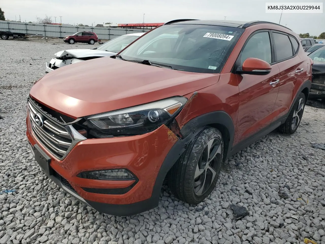 2016 Hyundai Tucson Limited VIN: KM8J33A2XGU229944 Lot: 78008094