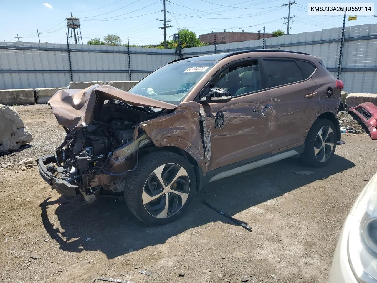 2017 Hyundai Tucson Limited VIN: KM8J33A26HU559114 Lot: 58794374