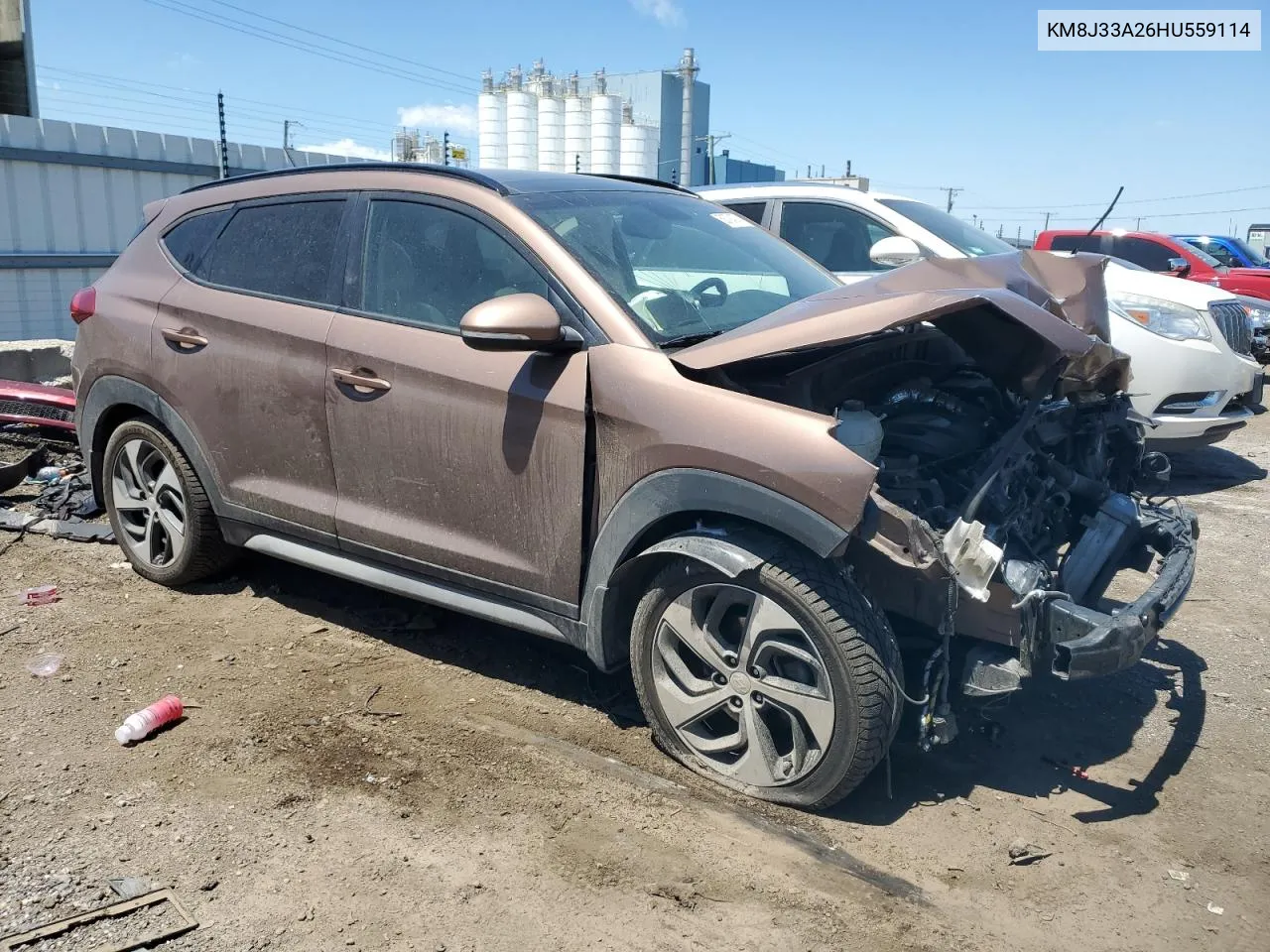 2017 Hyundai Tucson Limited VIN: KM8J33A26HU559114 Lot: 58794374