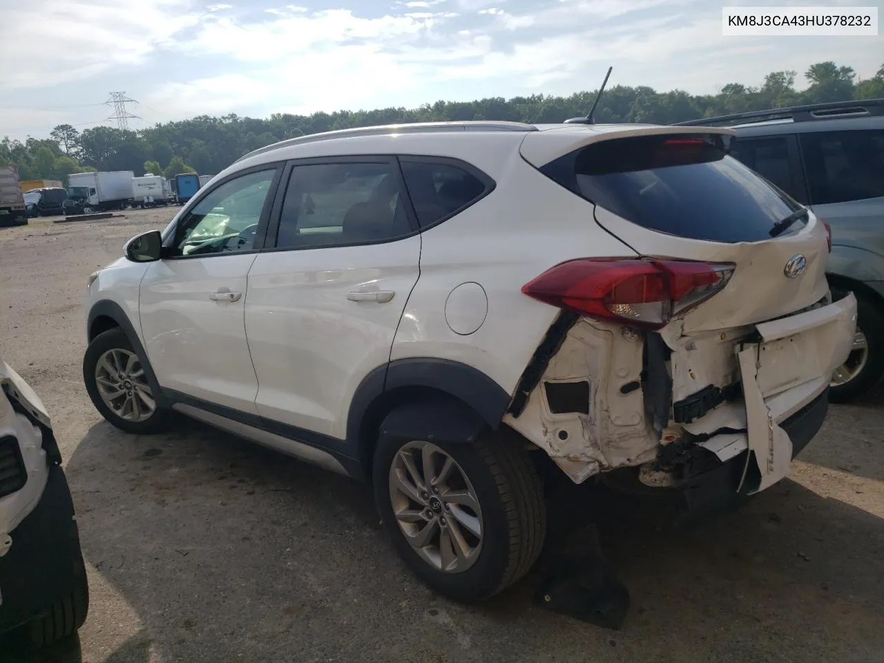 2017 Hyundai Tucson Limited VIN: KM8J3CA43HU378232 Lot: 62010544