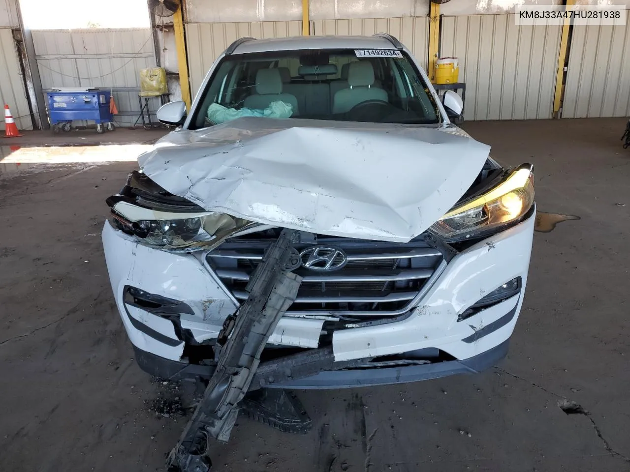 2017 Hyundai Tucson Limited VIN: KM8J33A47HU281938 Lot: 71492634