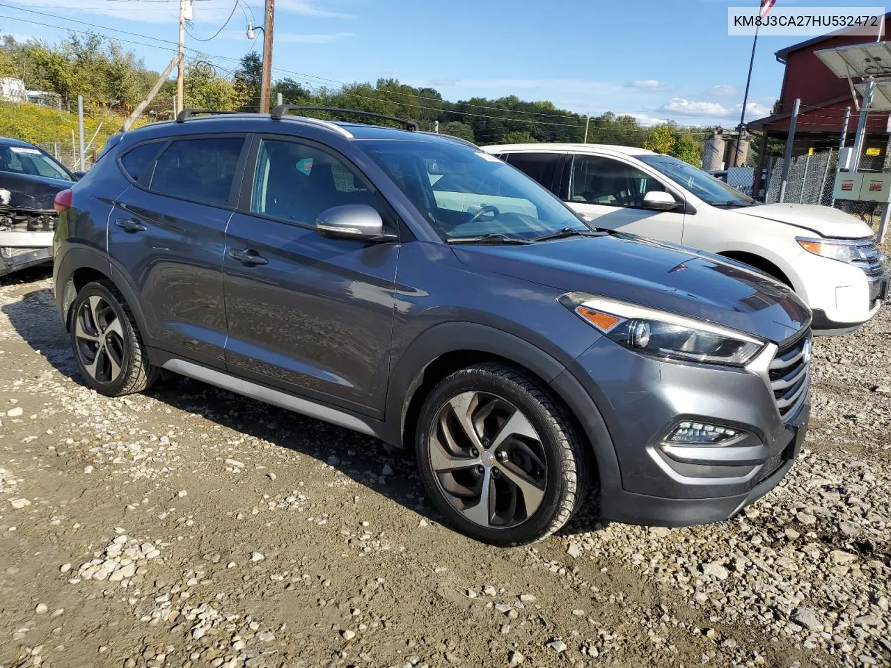 2017 Hyundai Tucson Limited VIN: KM8J3CA27HU532472 Lot: 72233084