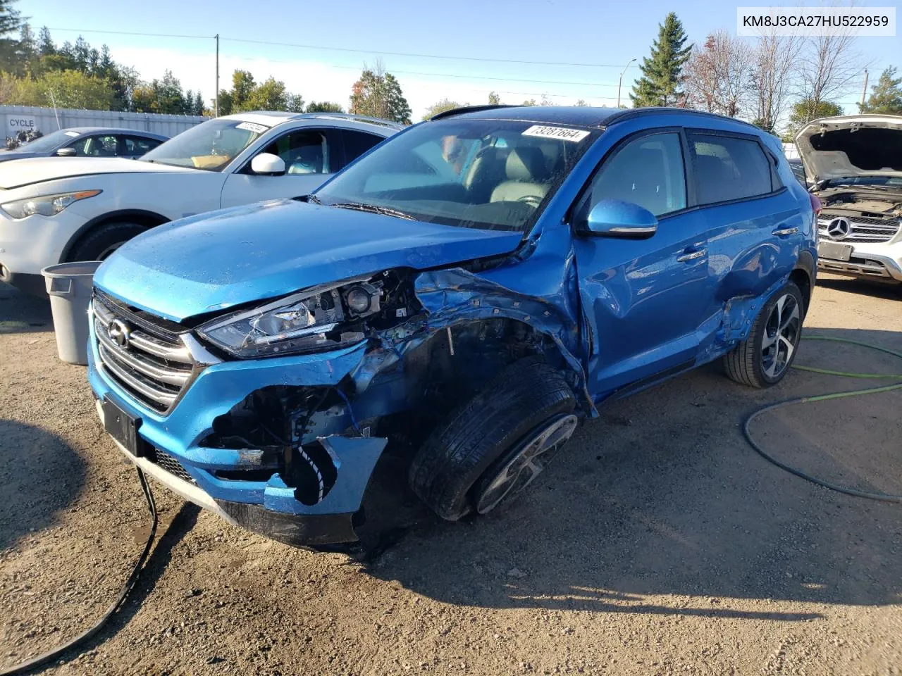 2017 Hyundai Tucson Limited VIN: KM8J3CA27HU522959 Lot: 73287664