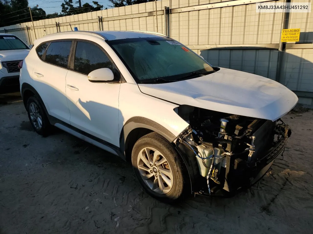 2017 Hyundai Tucson Limited VIN: KM8J33A43HU451292 Lot: 73399044