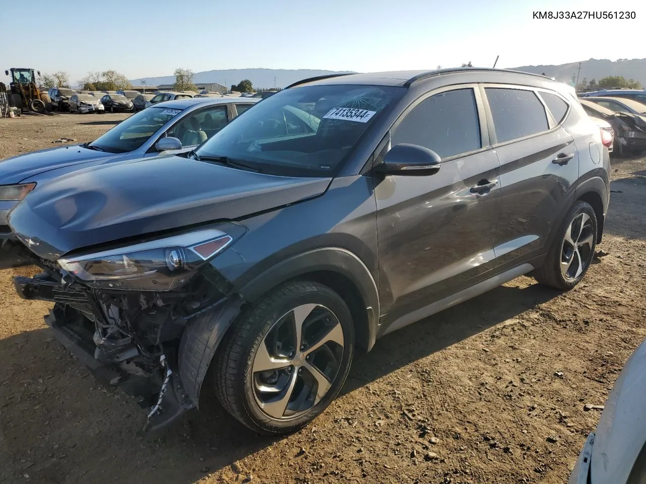 2017 Hyundai Tucson Limited VIN: KM8J33A27HU561230 Lot: 74135344