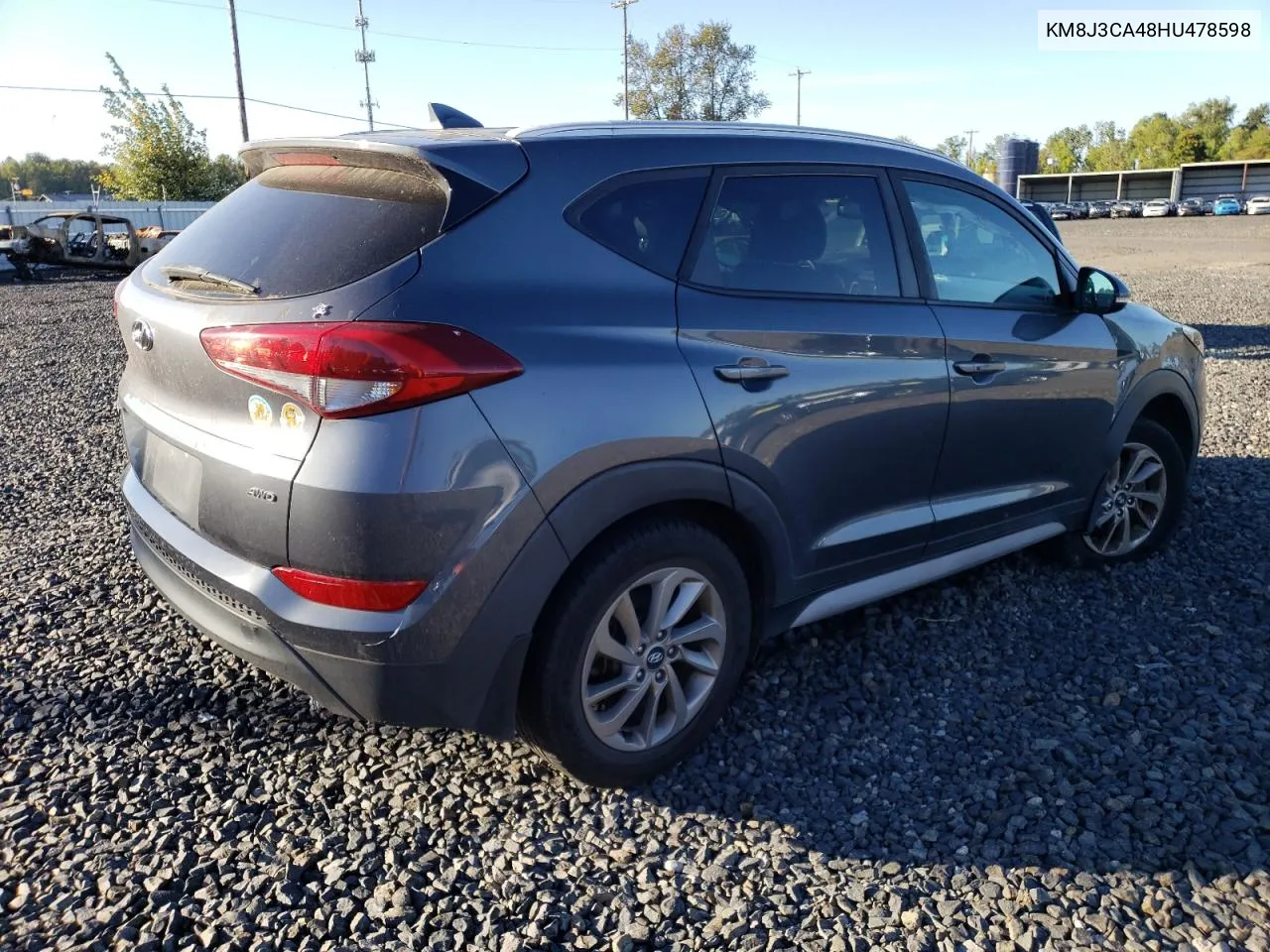 2017 Hyundai Tucson Limited VIN: KM8J3CA48HU478598 Lot: 74585094