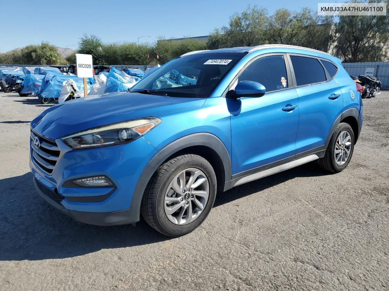 2017 Hyundai Tucson Limited VIN: KM8J33A47HU461100 Lot: 74947074