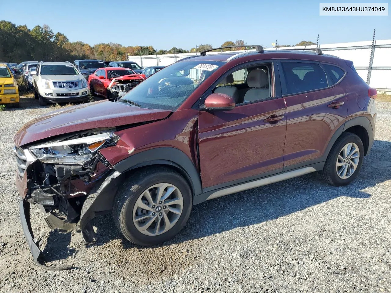 2017 Hyundai Tucson Limited VIN: KM8J33A43HU374049 Lot: 78243284