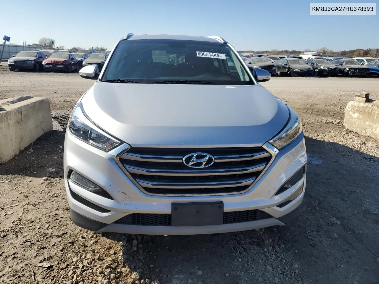 2017 Hyundai Tucson Limited VIN: KM8J3CA27HU378393 Lot: 80051444