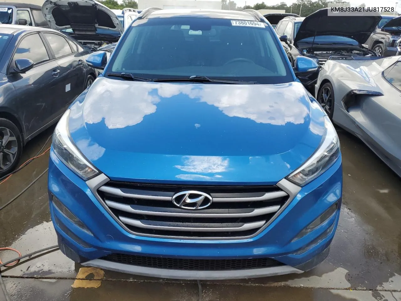 2018 Hyundai Tucson Value VIN: KM8J33A21JU817528 Lot: 73801694