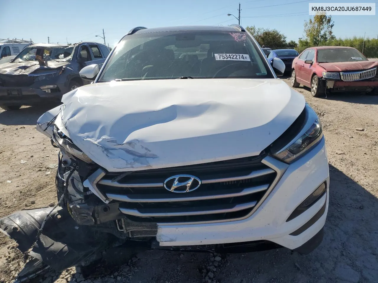 2018 Hyundai Tucson Value VIN: KM8J3CA20JU687449 Lot: 75342274